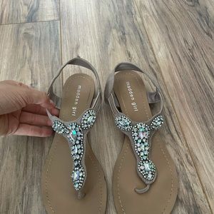 Steve Madden jeweled pink sandal flats size 9.